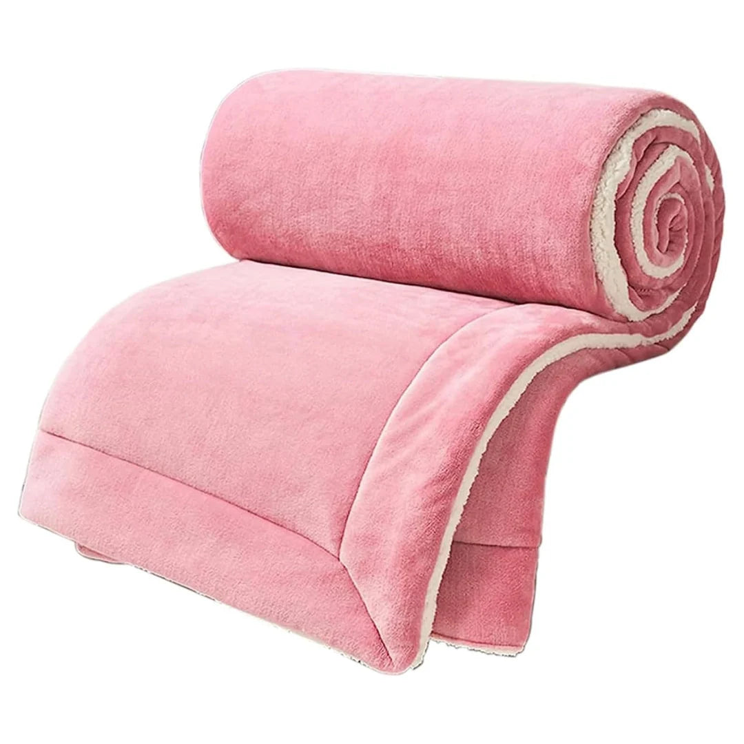 ZUZT Sherpa and Flannel Reversible Throw Blanket Polyester Soft Warm Fleece Blanket for Sofa and Bed