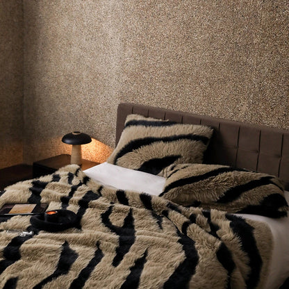 ZUZT Zebra Print Faux Fur Blanket  Polyester Soft Cozy Throw for Bed and Sofa